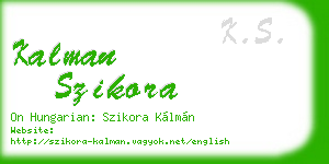kalman szikora business card